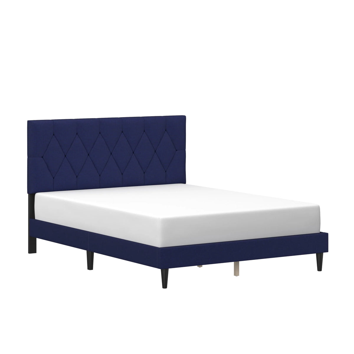 Gray Diamond Tufted Upholstered Queen Platform Bed D1669