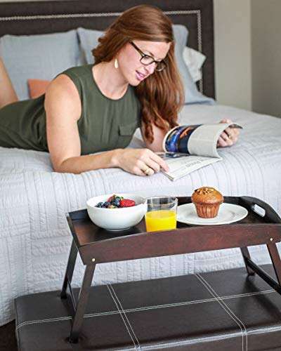 Walnut Bamboo Bed Tray with Folding Legs N184137