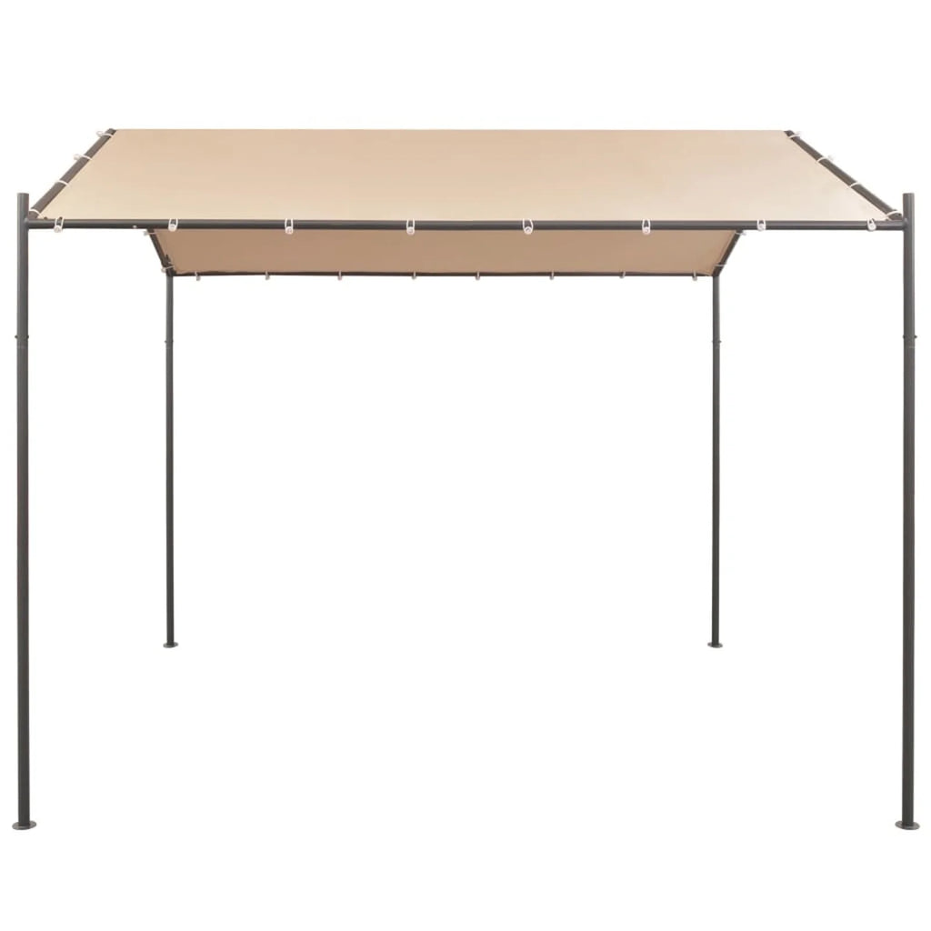 Beige Steel Gazebo Tent Canopy J531955