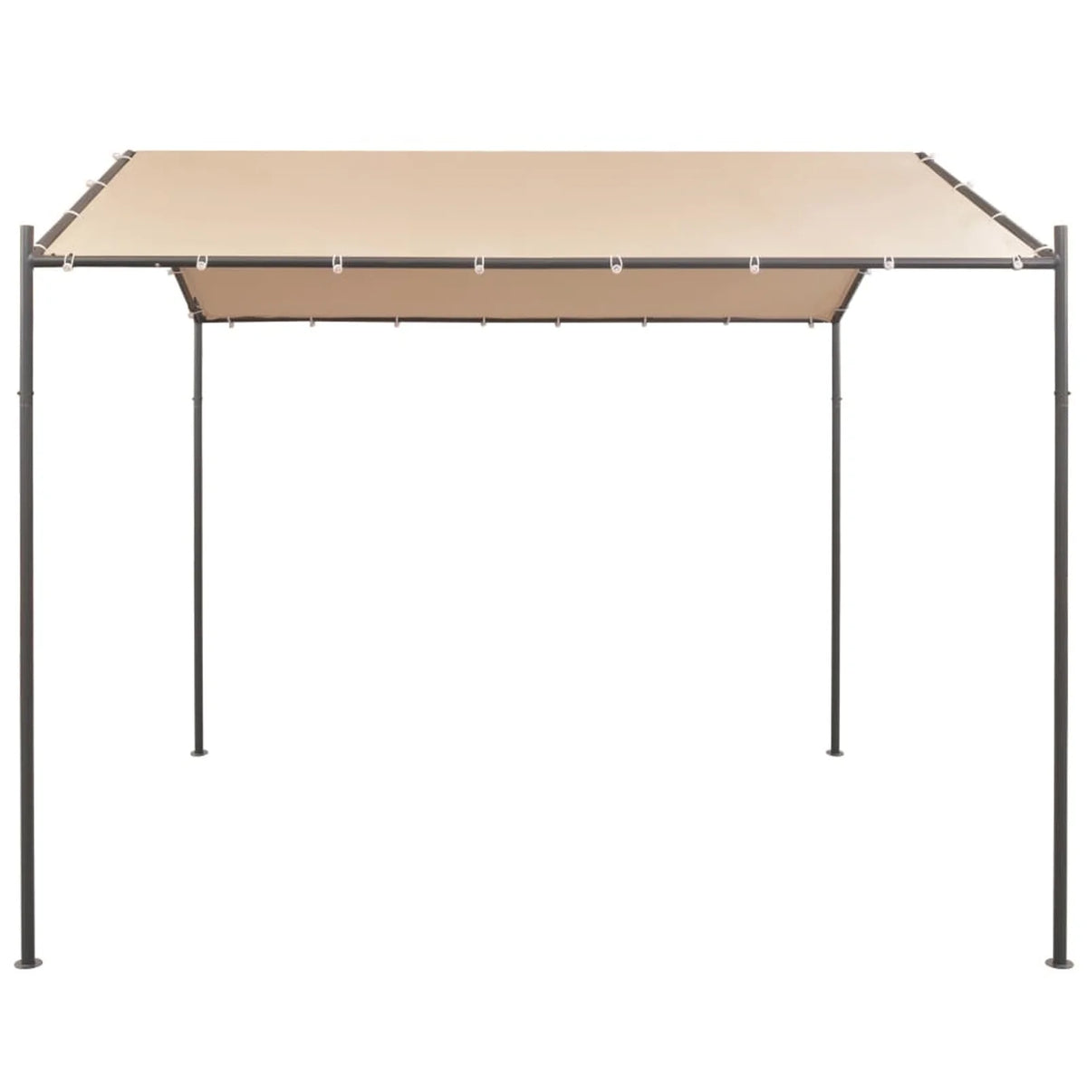 Beige Steel Gazebo Tent Canopy J531955