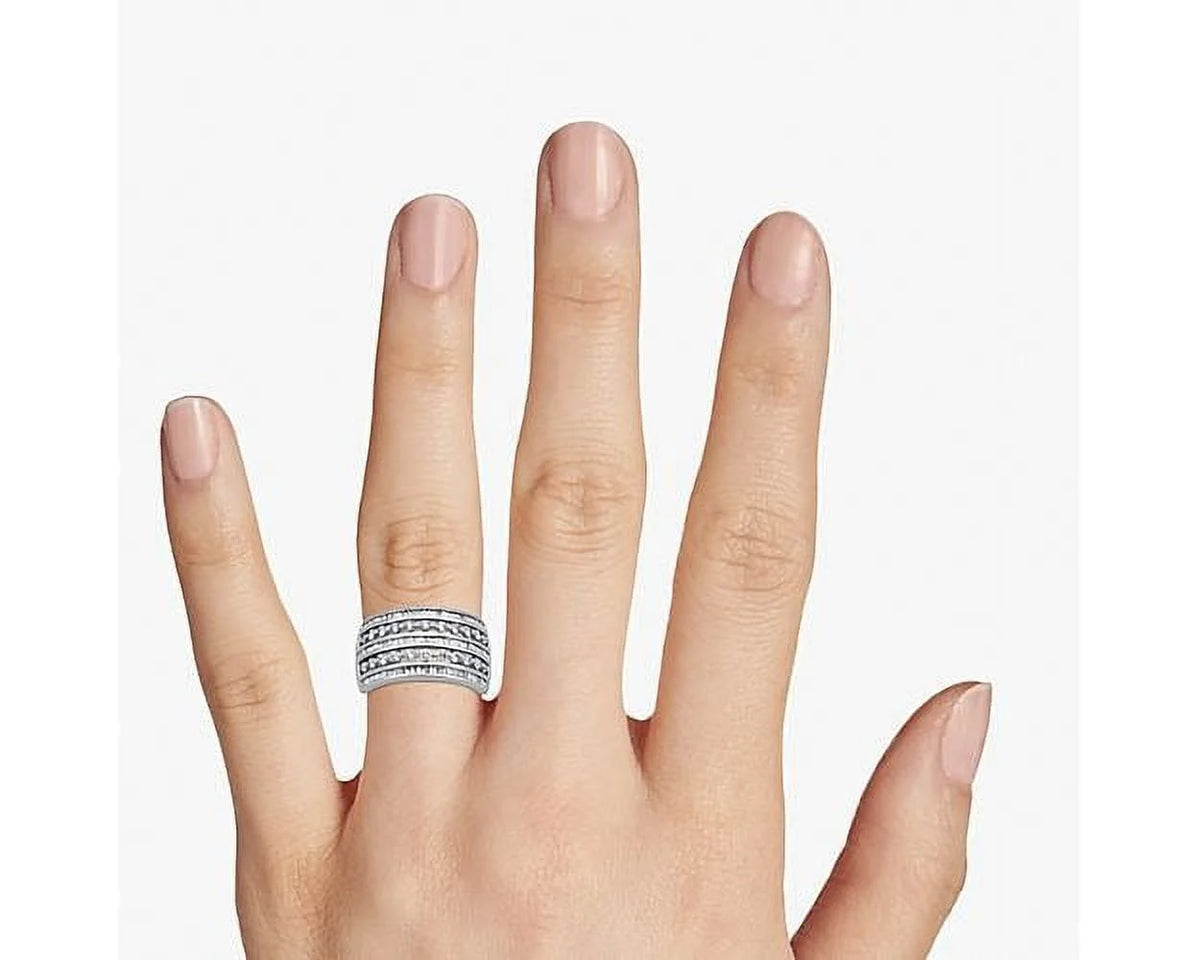 14K White Gold Diamond Eternity Band Size 10.5 M86999