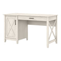 White Engineered Wood Computer Desk with Storage O931710