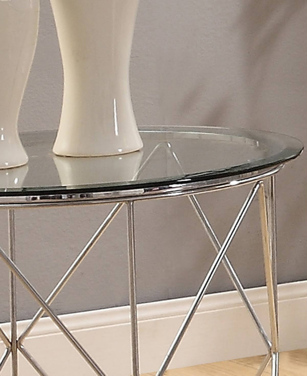 Round Glass Top End Table T60581