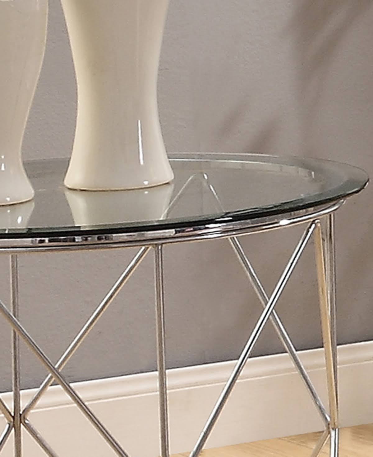Round Glass Top End Table T60581