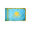 3ft. x 5ft. Kazakhstan Flag with Side Pole Sleeve and Fringe W95186