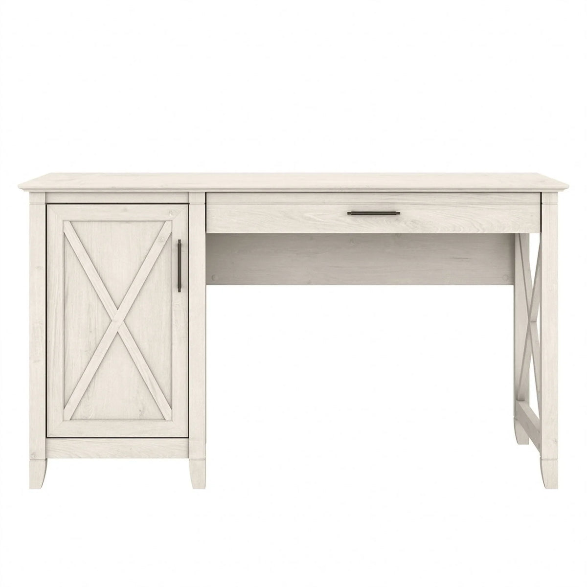 White Engineered Wood Computer Desk with Storage O931710