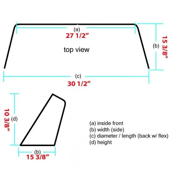 30 1/2 Inch Smoke Boat Windshield T2024