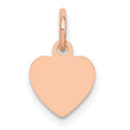 14K Rose Gold Heart Shaped Disc Pendant Charm X8466