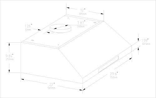 30x22 inch Under Cabinet Stainless Steel Range Hood C665515