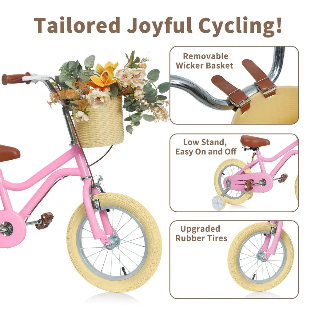 16 inch Kids Bike with Training Wheels and Basket G683