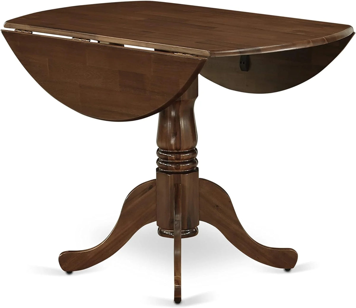3 Piece Dinette Set with Round Table with Dropleaf and 2 Light Tan Linen Fabric Parsons Dining Chairs N807