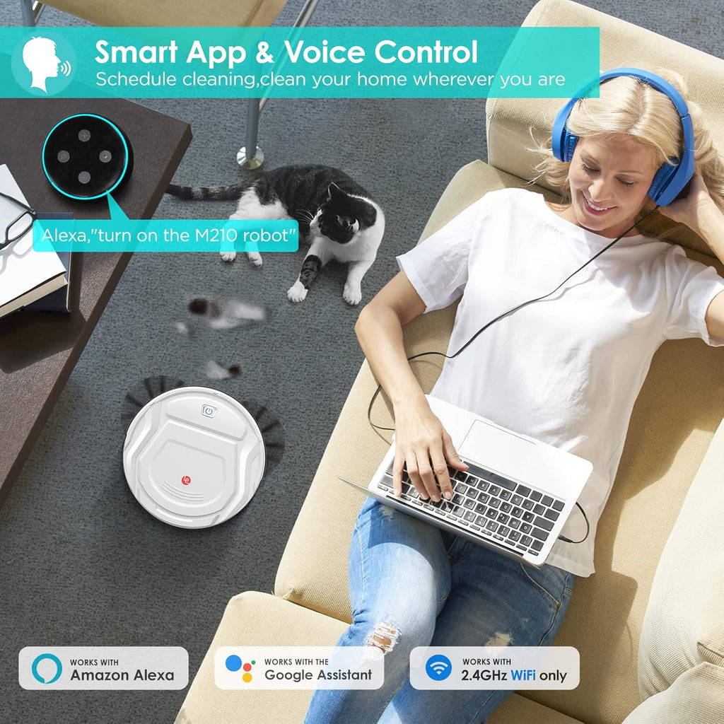 Robot Vacuum Cleaner, 1800Pa Suction, Slim, Quiet, Self-Charging M179507