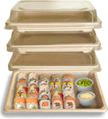100 PACK Compostable Sugarcane Sushi Trays with Lids I79411