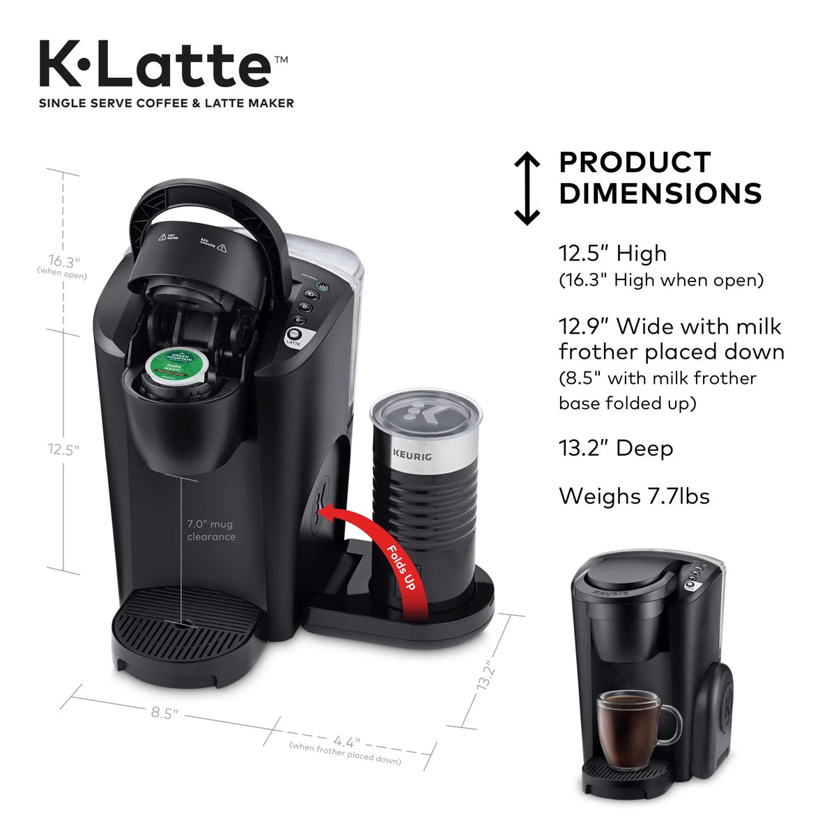Black Single Serve Coffee and Latte Maker Z82671