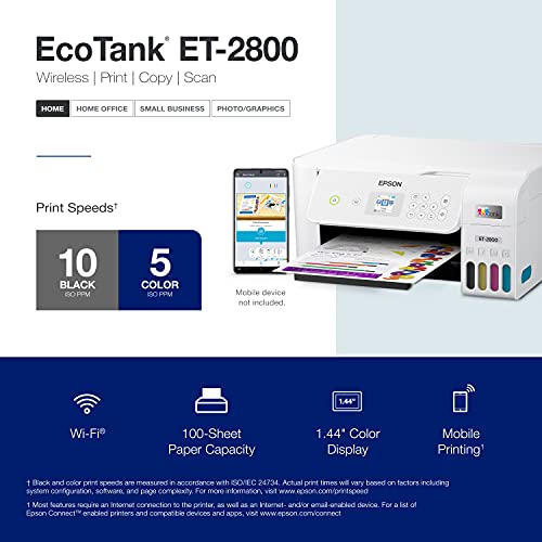 White Wireless Color All-in-One Supertank Printer F77503
