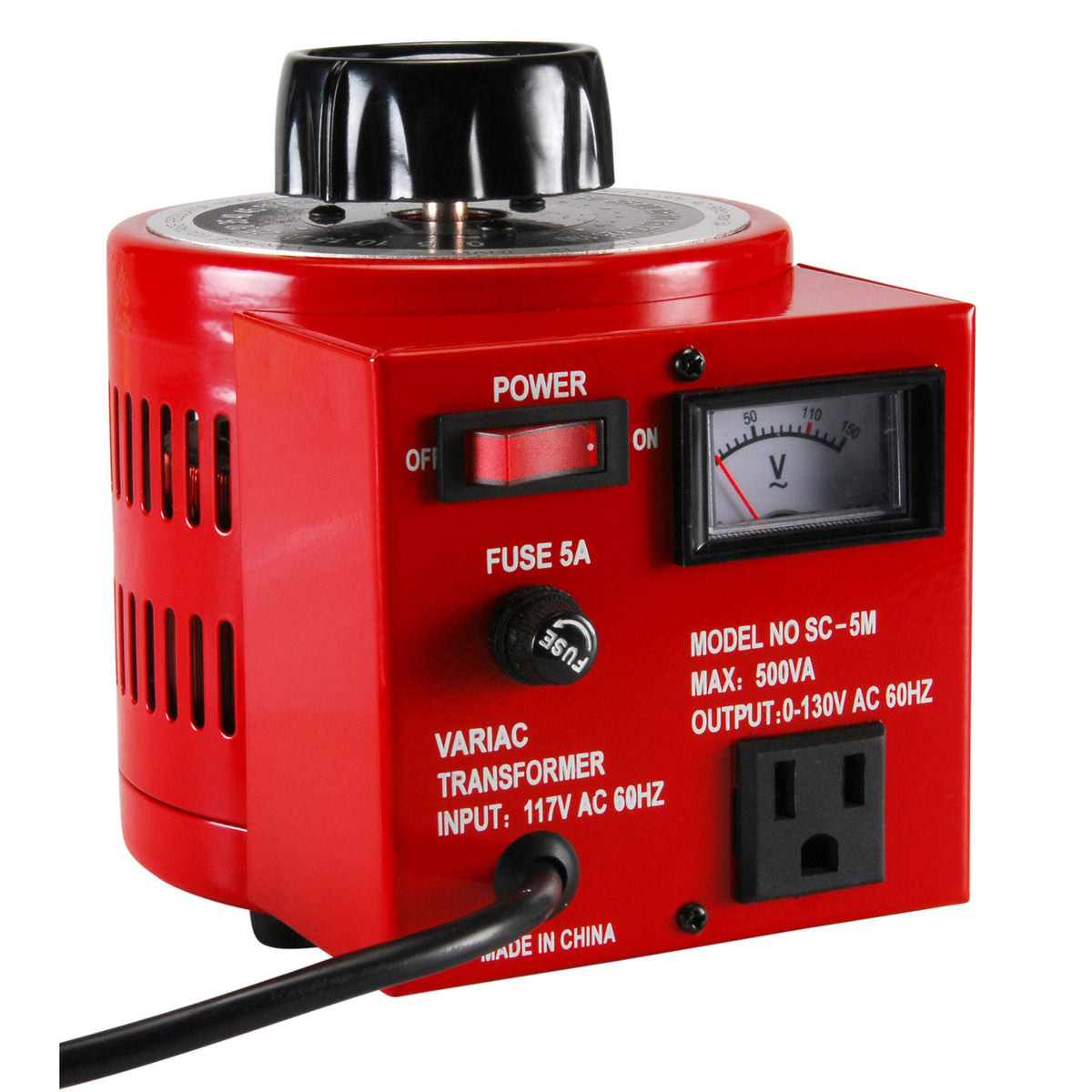 5A Variable Transformer AC Power 0-130 VAC T598279