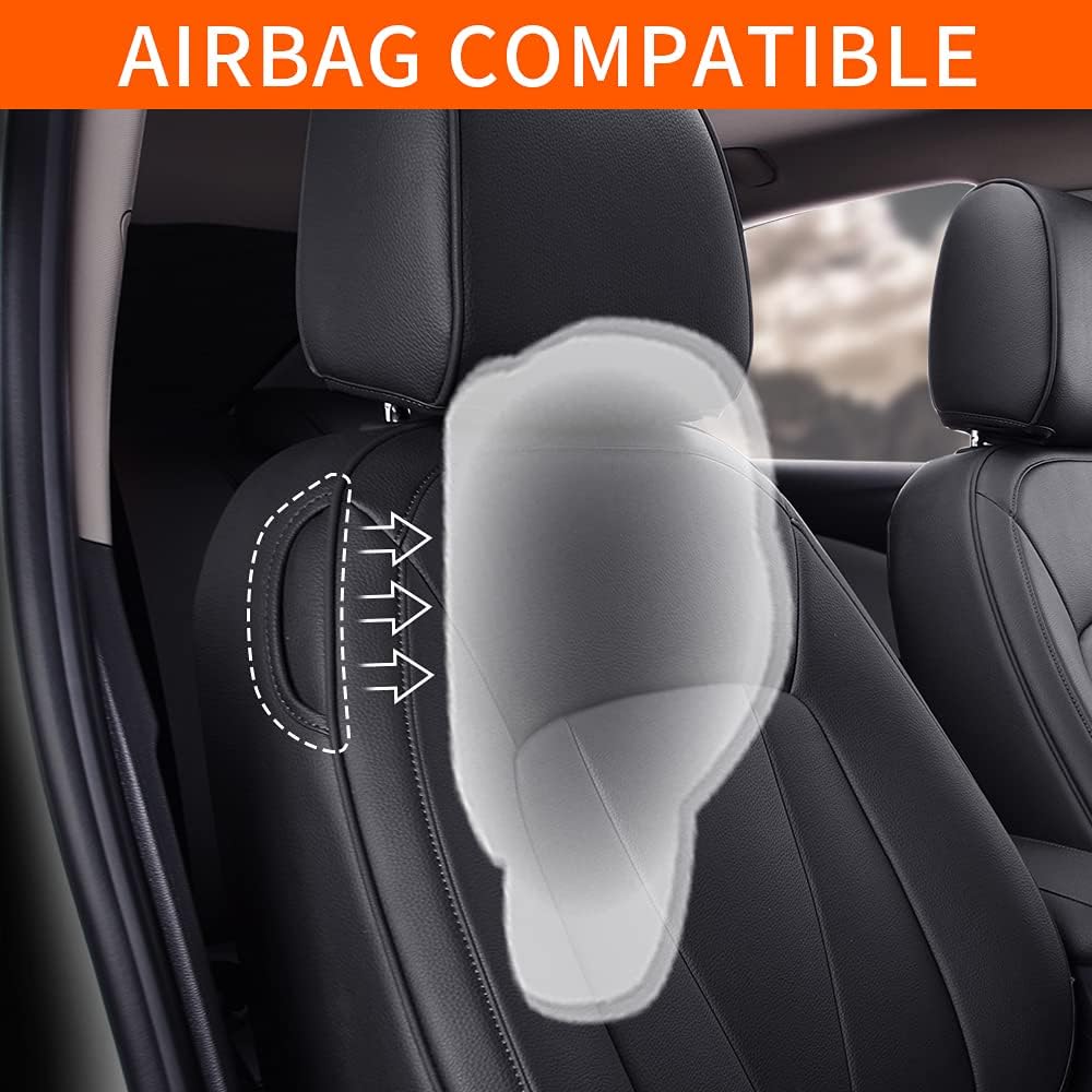 Faux Leather Car Seat Covers Full Set Black L625807