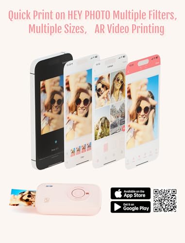 Pink Mini Portable Photo Printer with Bluetooth U53498