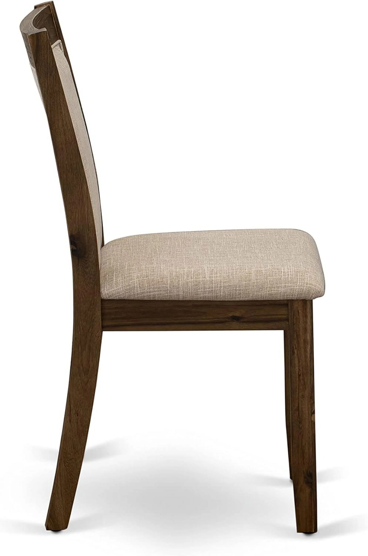 3 Piece Dinette Set with Round Table with Dropleaf and 2 Light Tan Linen Fabric Parsons Dining Chairs N807