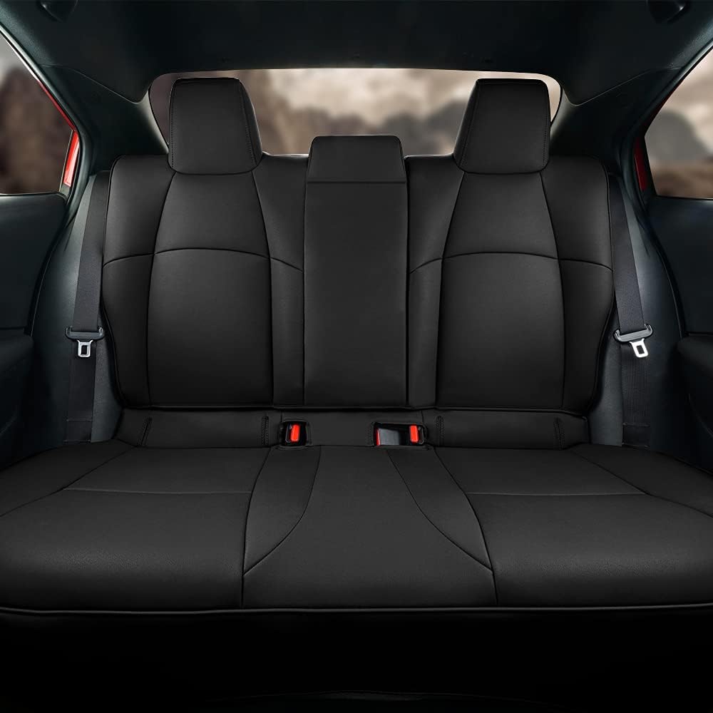 Faux Leather Car Seat Covers Full Set Black L625807