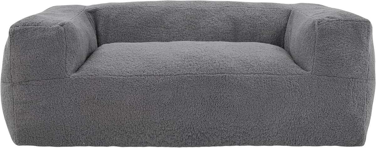 Gray Memory Foam Bean Bag Sofa Chair with Armrest L328291