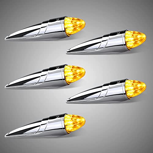 5PCS Amber LED Cab Marker Lights for Heavy Duty Truck C13650