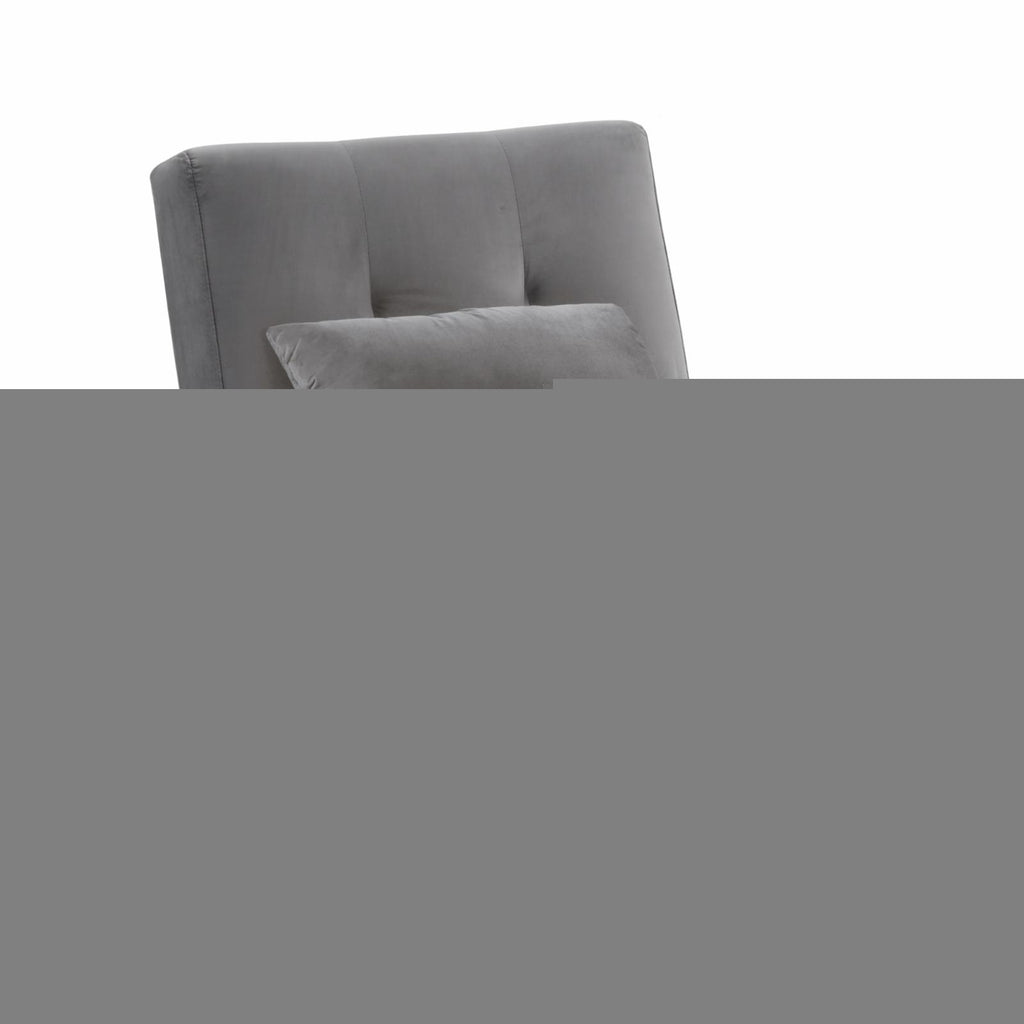 Gray Velvet Adjustable Sleeper Lounge Chaise I43426