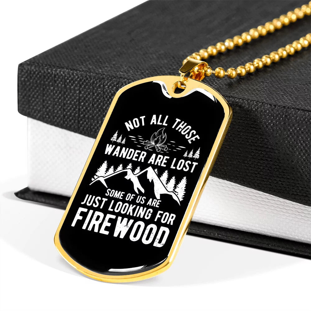Stainless Steel or 18k Gold Dog Tag 24" Chain Necklace M8067