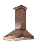 48 in. Copper Wall Range Hood with Crown Molding P6759
