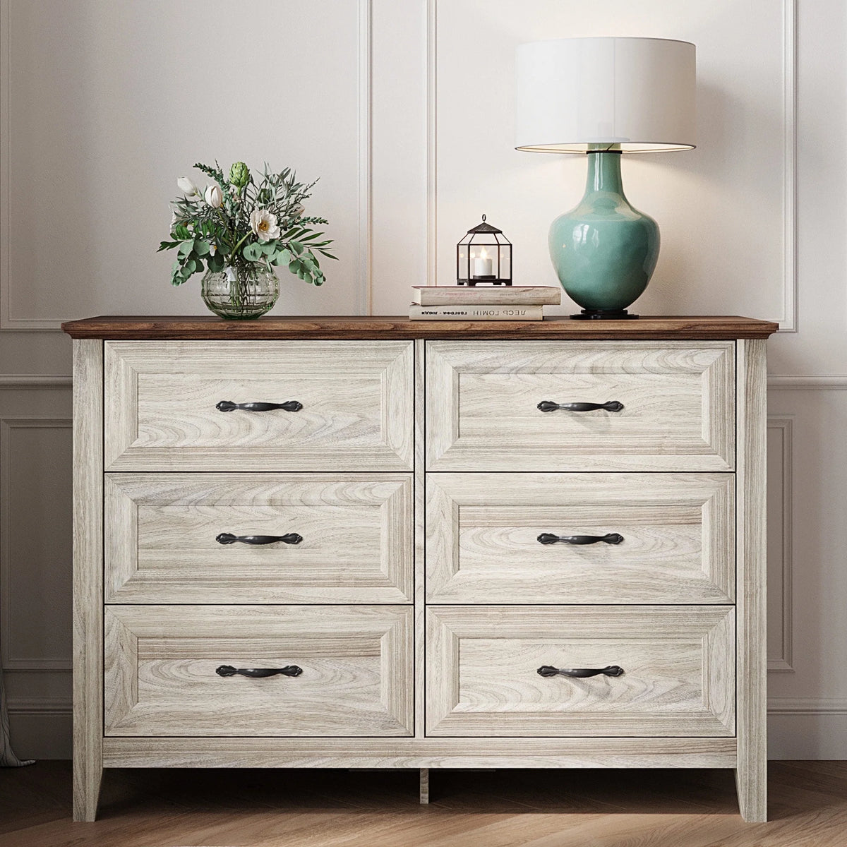 Rustic Oak 6 Drawer Dresser A531