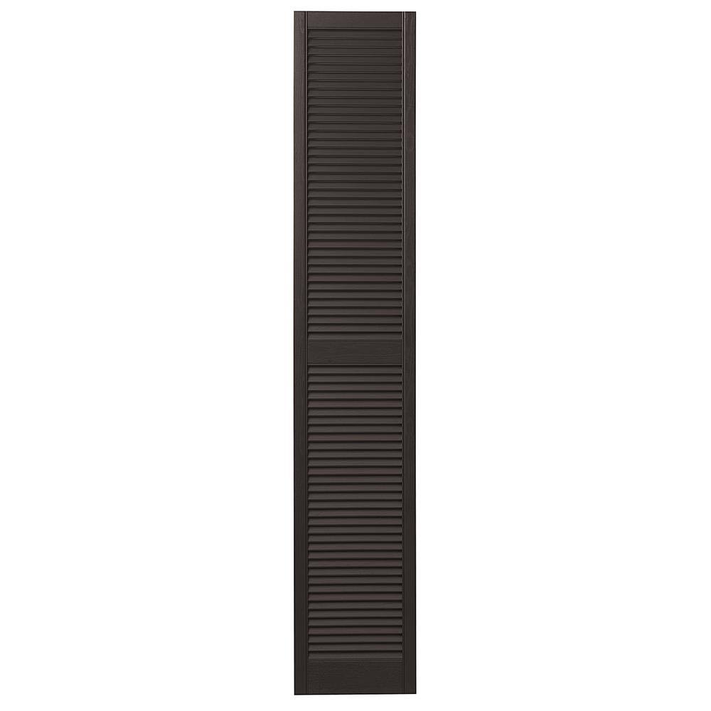 Brown 15x71 Louver Shutter Pair (Vinyl) H36260