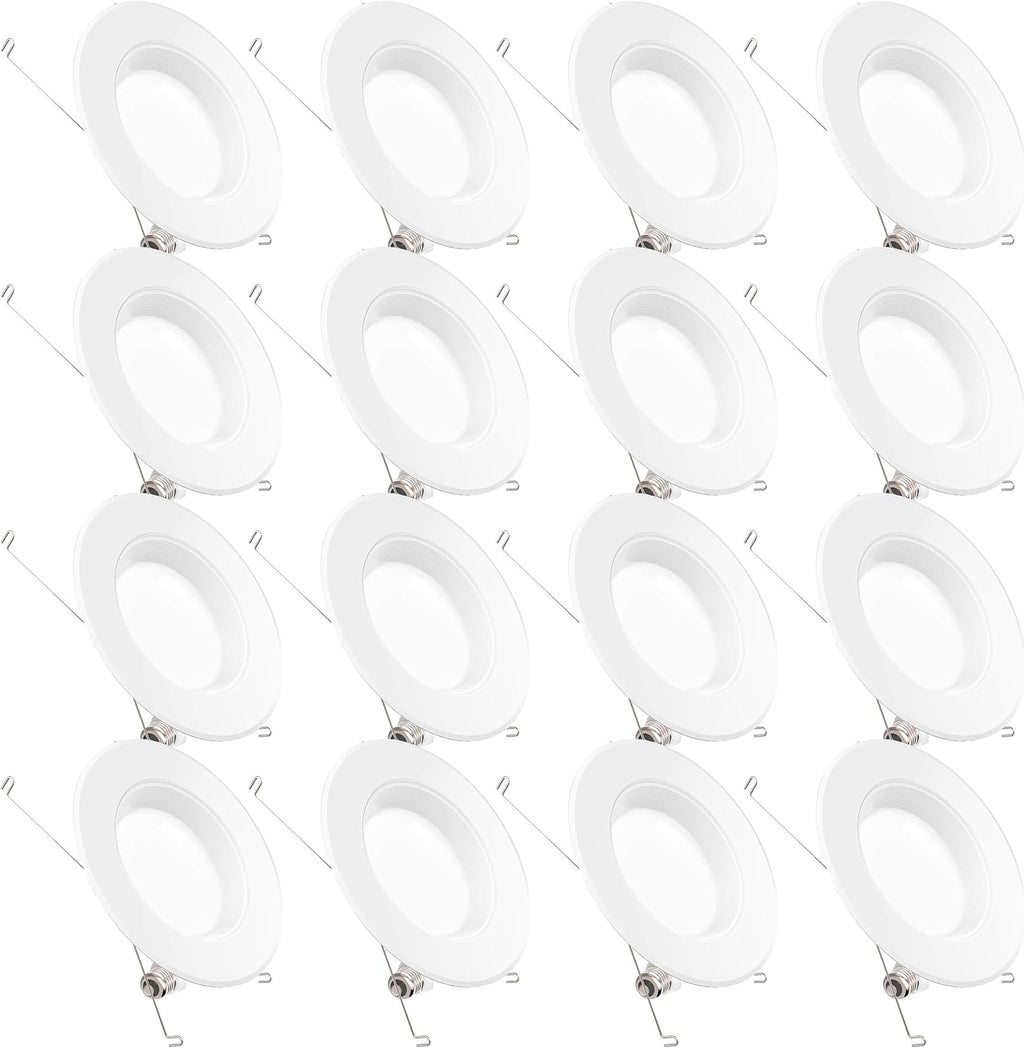 16 Pack 5/6 Inch LED Recessed Lighting, Baffle Trim, Dimmable, 4000K Cool White, 13W U10801