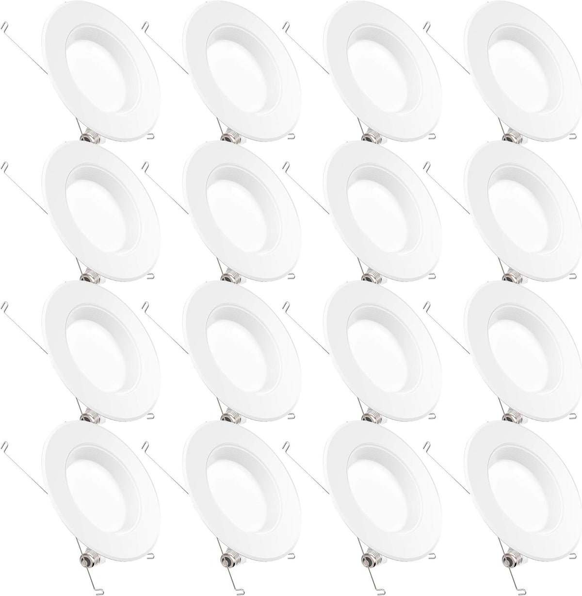 16 Pack 5/6 Inch LED Recessed Lighting, Baffle Trim, Dimmable, 4000K Cool White, 13W U10801