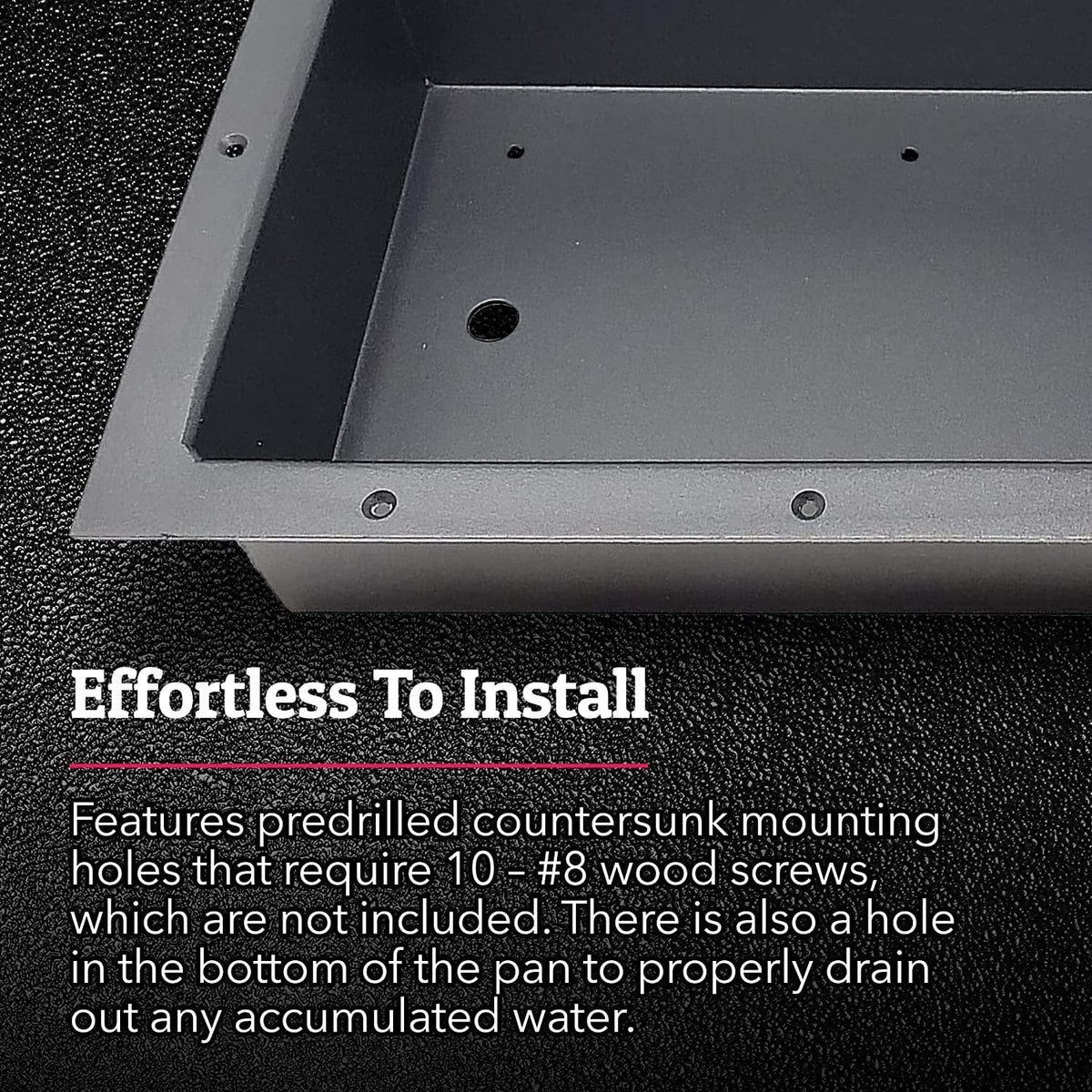 Black Powder Coated Aluminum Recessed Trolling Motor Pan with Sticker N84453