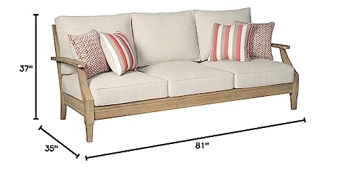 Beige Eucalyptus Patio Sofa with Cushion X443389