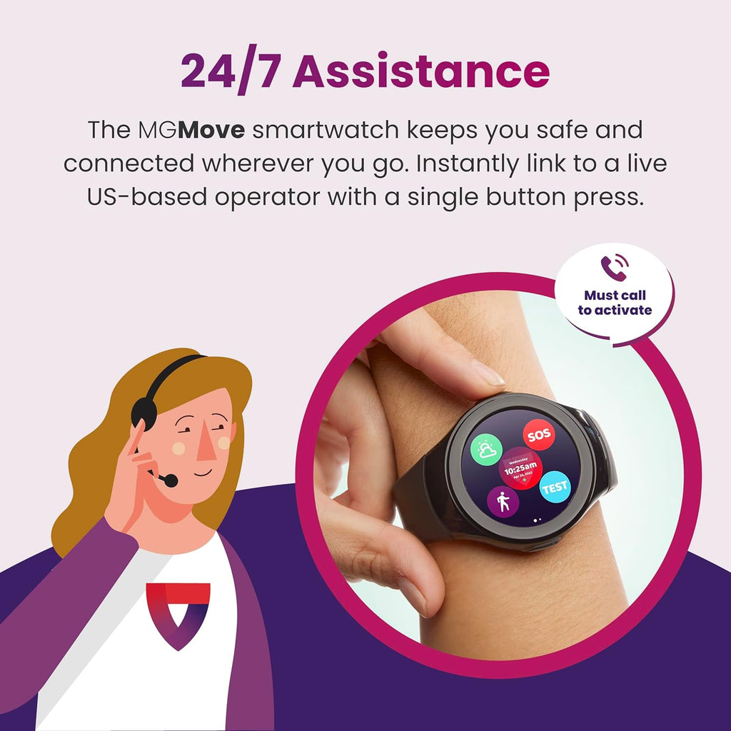 Water-Resistant 4G GPS Medical Alert Smartwatch for Seniors L4099