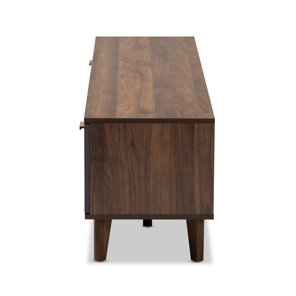 Walnut Brown and Grey Finished Wood TV Stand E468779