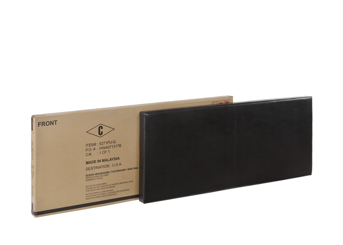 Black Faux Leather Full Bed I27357