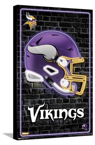 NFL Minnesota Vikings Neon Helmet Wall Poster K97334