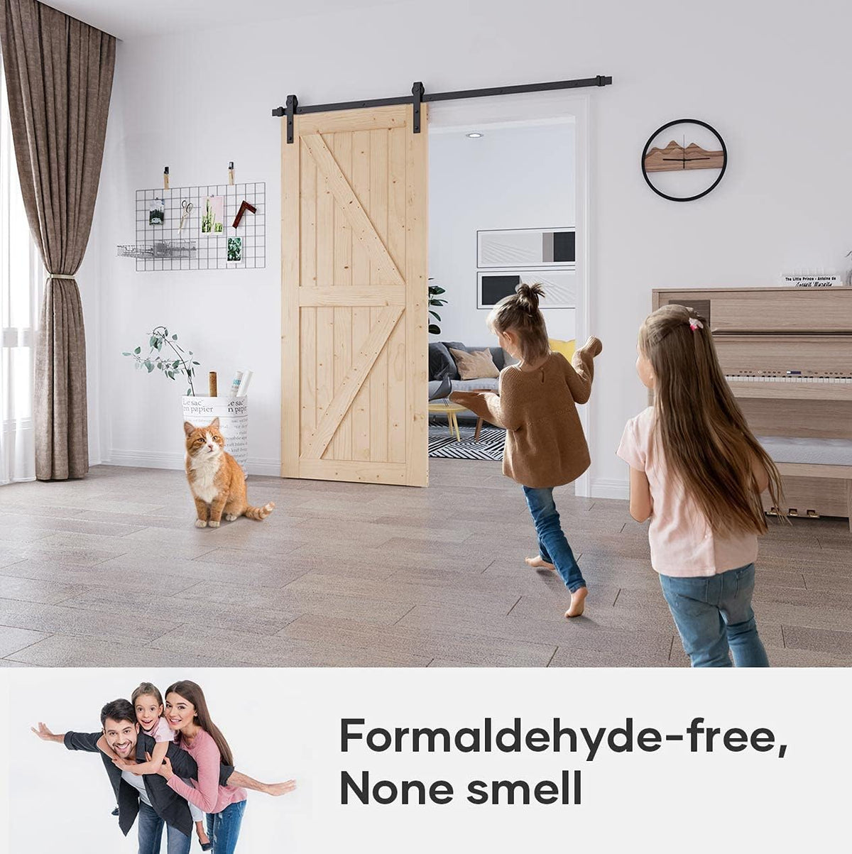 Solid Natural Spruce Sliding Barn Door D801418