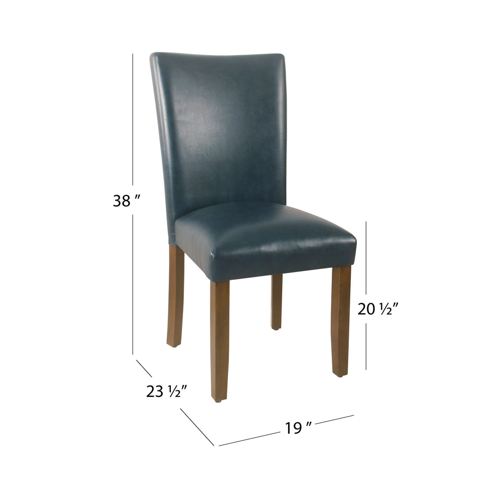 Dark Blue Faux Leather Dining Chair Set of 2 I648