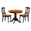 Antique 3 Piece Pedestal Round Dining Table Set B224