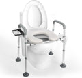Raised Toilet Seat with Handles, Height Adjustable, Heavy Duty Padded Seat Riser, 350lbs Capacity X442560