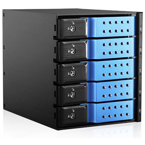 3x5.25x22 to 4x3.5x22 12Gb/s Cage Blue S75491