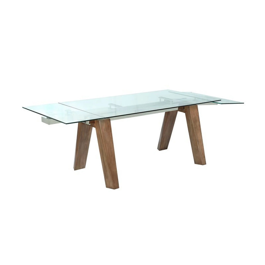 63" Steel and Glass Dining Table P614