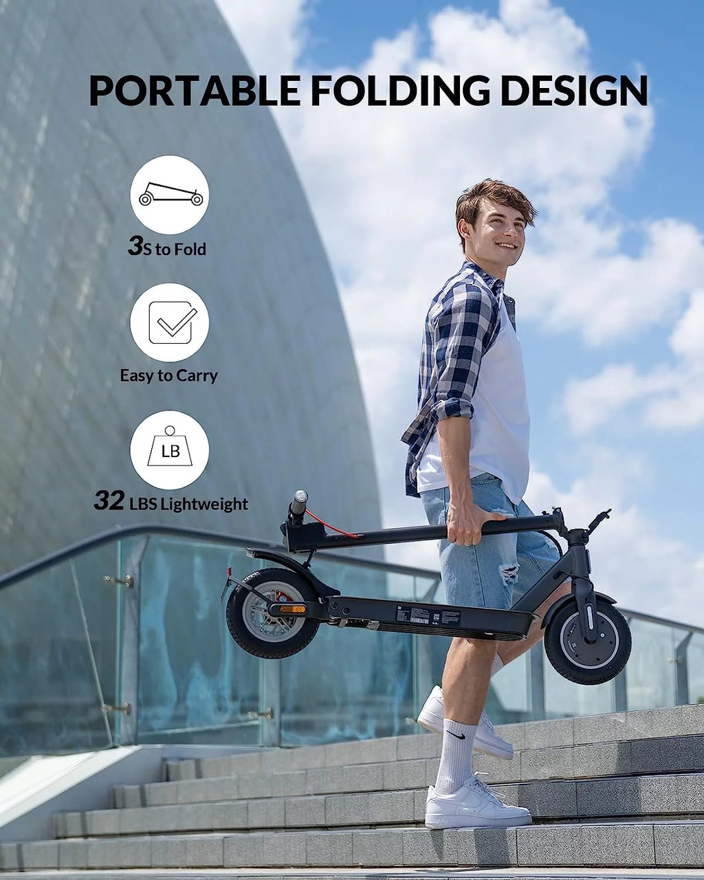 350W Foldable Electric Scooter with 10 Solid Tires K161698