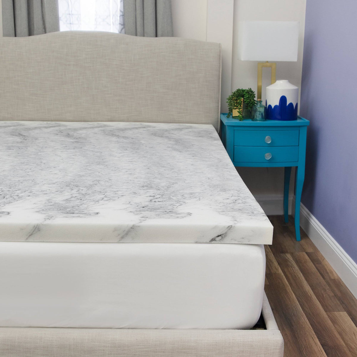 Bamboo Charcoal Infused Memory Foam Mattress Topper California King J3998
