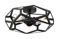 3 Light Flush Mount Fixture Black D41756