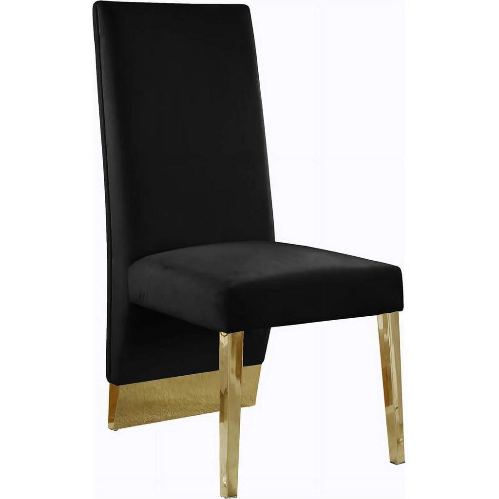 Velvet Dining Chair in Black (Set of 2) J570508