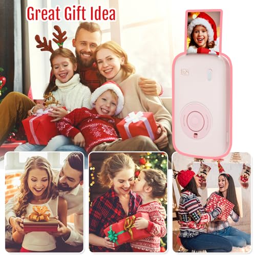 Pink Mini Portable Photo Printer with Bluetooth U53498